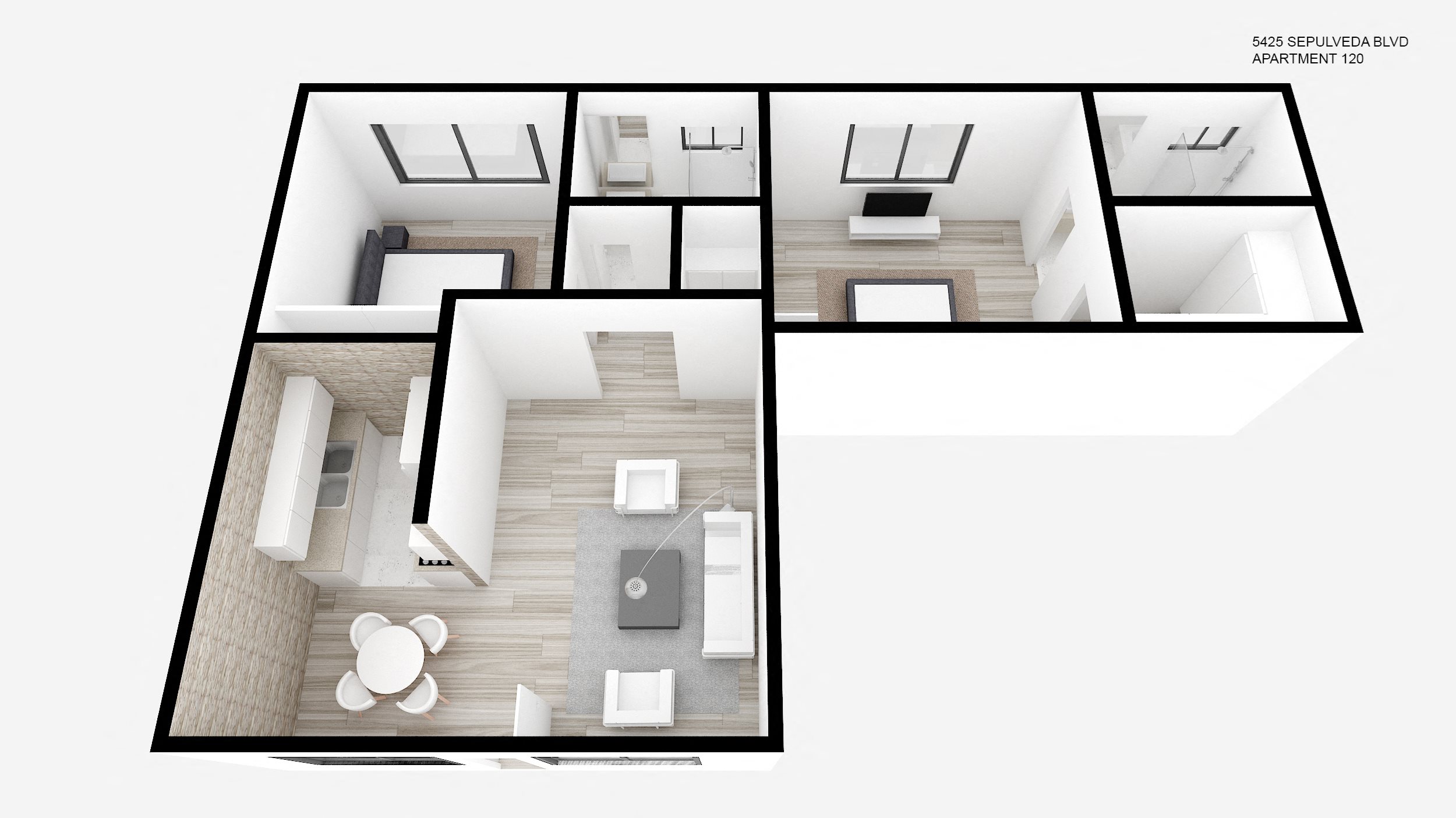 Two Bed + Two Bath